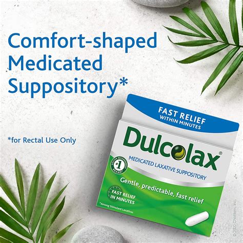 Dulcolax Medicated Laxative Suppositories Fast Relief 16 Count