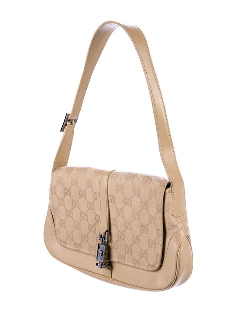 Gucci Gg Canvas Jackie Flap Bag Handbags Guc167973 The Realreal