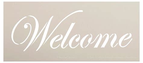 Welcome Stencil By Studior12 Edwardian Script Word Art Reusable