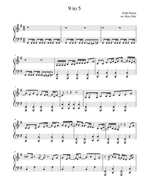 9 To 5 Sheet Music For Piano Solo