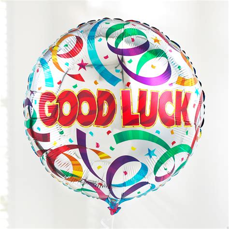 A phrase said to wish fortune on someone or as encouragement. Good Luck Balloon
