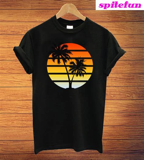 Orange Sunset Palm Tree T Shirt Tree T Diy Shirt Design Orange Sunset
