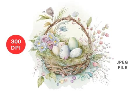 Easter Eggs Floral Basket