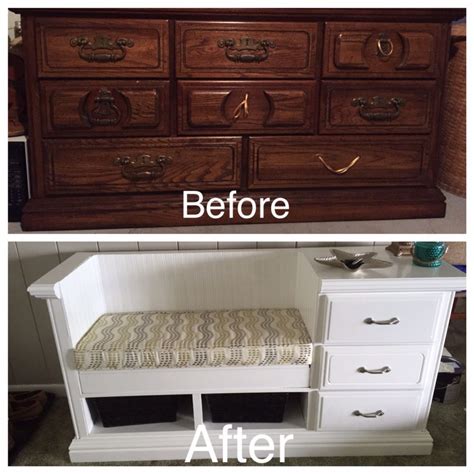 We Took An Old Dresser And Converted It Into A Useful Storage Bench For