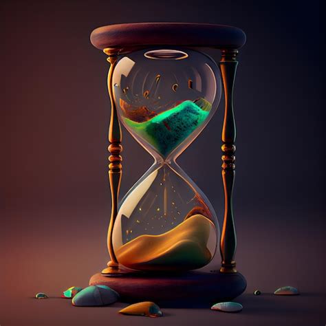 Premium Ai Image Hourglass With Sand Inside 3d Illustration On Dark