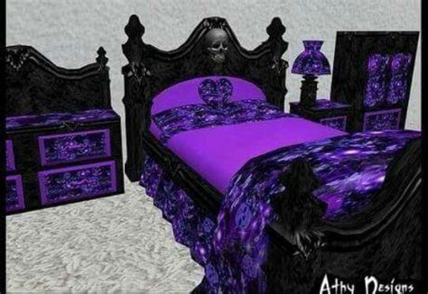 Purple Gothic Bedroom Modern Chic Bedroom