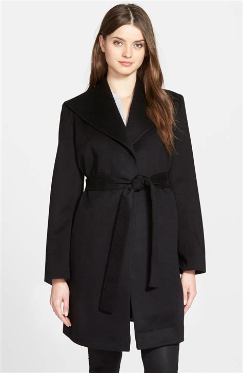 Fleurette Belted Cashmere Wing Collar Wrap Coat Nordstrom