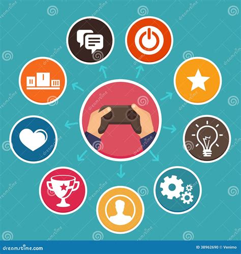 Vector Gamification Concept In Flat Style Stock Vector Image 38962690