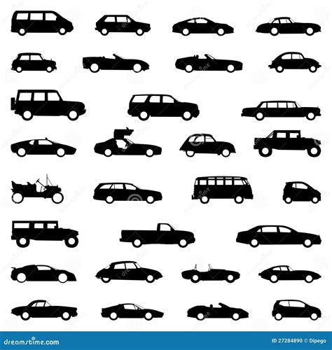 Set Of Cars Silhouette Black Stock Illustration Illustration Of