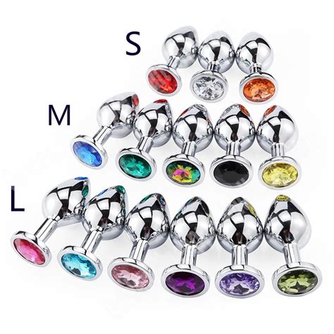 Metal Anal Plug Stainless Steel Butt Plug With Jewelry Colorful Crystal