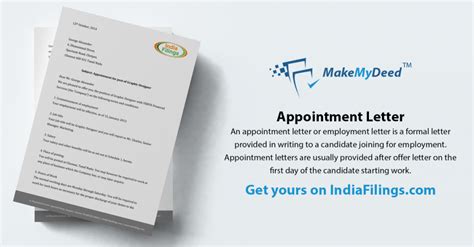 Simple appointment letter format india. Employment Agreements for Startups