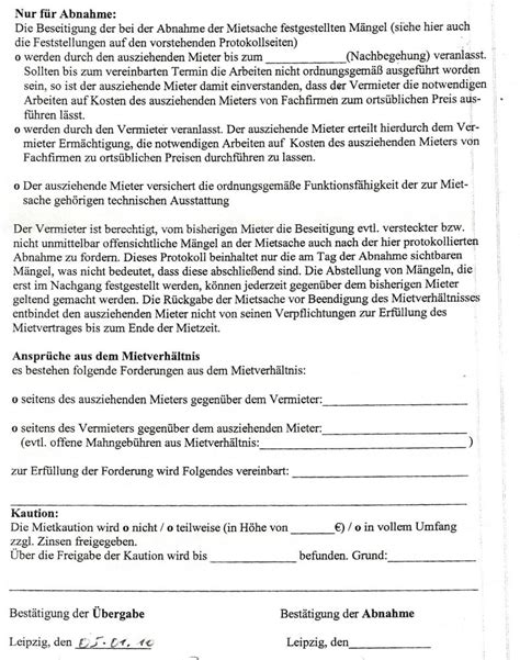 Übergabeprotokoll hausverkauf möchte man sein haus verkaufen, dann gibt es einiges worauf man zwingend achten sollte. Sind solche Klauseln in einem Übergabeprotokoll rechtens ...