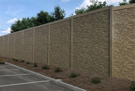 20 Ft Stacked Stone Design Sound Wall The American Fence Company