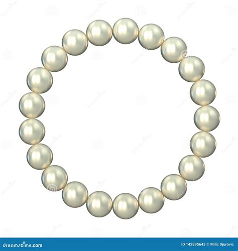 Circle Made Of Pearls 3d Stock Illustration Illustration Of Pearls