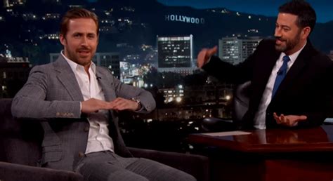 Ryan Gosling Admits His Suit Is Too Tight During Jimmy Kimmel
