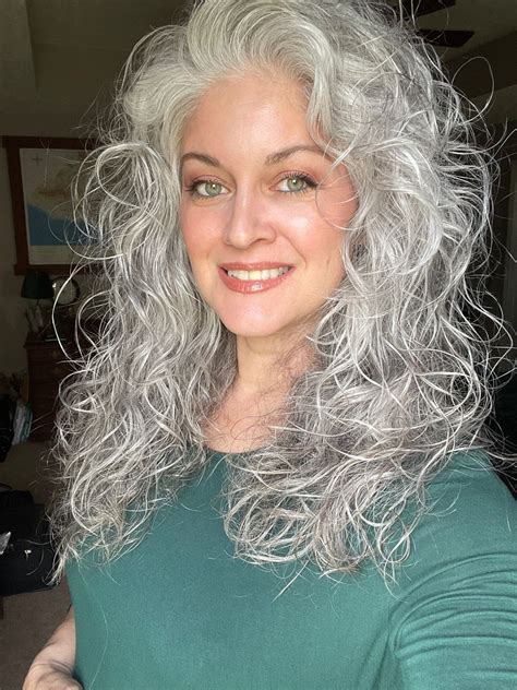 silver curls in 2023 grey curly hair curly hair styles long silver hair