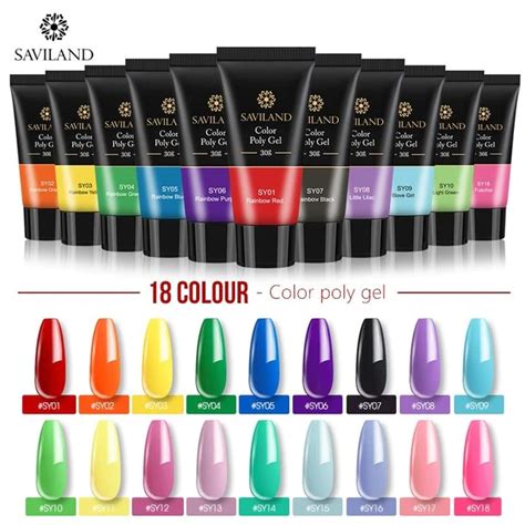 Saviland Color Poly Gel Finger Extension 24 Colors Uv Fast Builder Gel