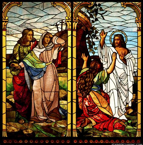 Jesus And Mary Religious Stained Glass Window