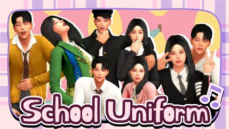 Cc Finds Korean School Uniform Sims 4 Youtube