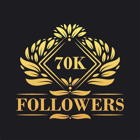 70K Followers celebration design. Luxurious 70K Followers logo for