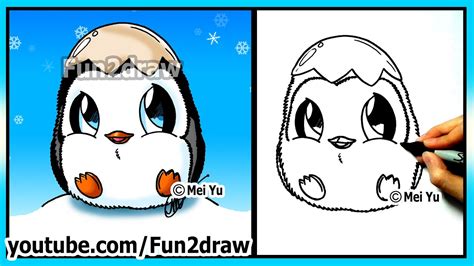 How To Draw Super Cute Baby Penguin Fun2draw How To Draw Cute