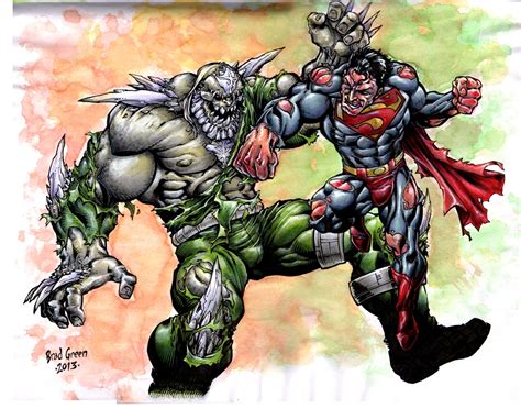 Superman Vs Doomsday In Brad Greens Commissions Comic Art Gallery Room