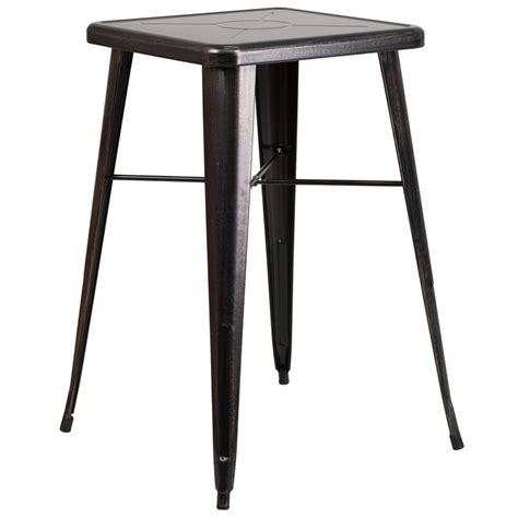 The exclusive laser cut metal chair collection provides a unique design solution for both interior and exterior restaurant seating applications. Bar Height Black Copper Galvanized Finish Tolix Table 24 ...