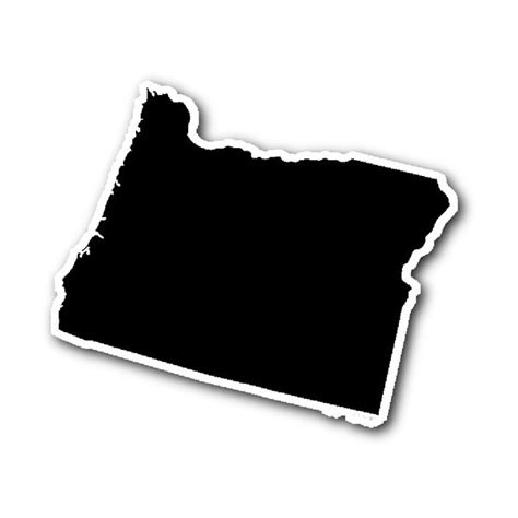 Oregon State Shape Sticker Outline Black State Shapes Oregon State