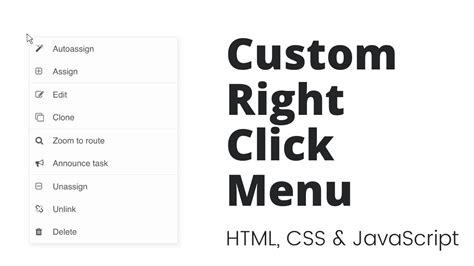 Create Custom Context Menu Right Click Menu Using Html Css And Javascript