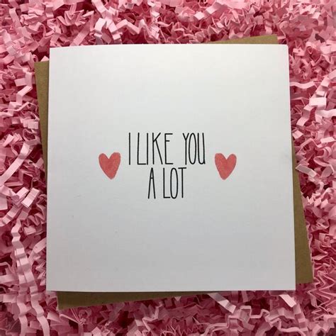 I Like You A Lot Greetings Card Love Card Valentines Card Etsy Uk