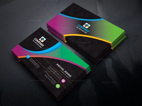 Colorful Print Business Cards 002518 Template Catalog Printing