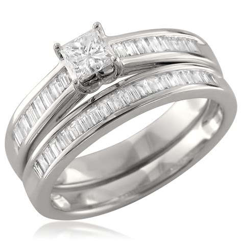 DiamodMuse 1 00 Cttw Princess Cut Baguette Diamond Engagement Bridal