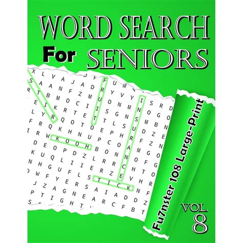 108 Large Print Word Search For Seniors Vol8 Funster 108 Large