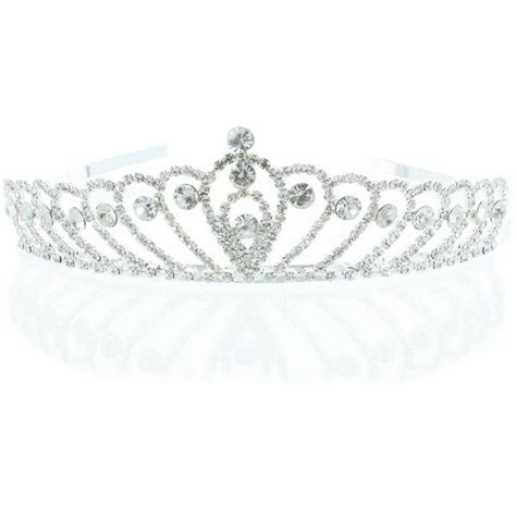 kate marie cara silver rhinestone crown tiara 34 liked on polyvore featuring accessories