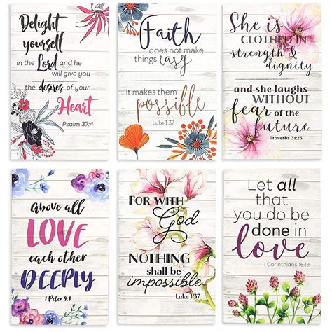 Floral Bible Verses Notebook Journals 6 Pack 6 Designs