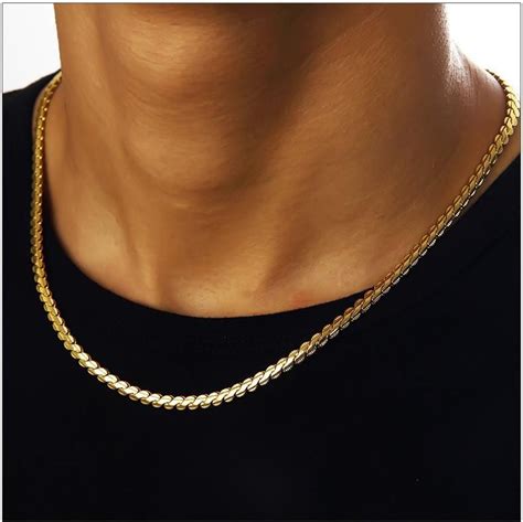 Mens Gold Chain Necklace Gold Chain Jewelry Golden Necklace Men