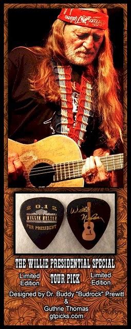 Willie Nelson Guitar Pick Art By Guthrie Thomas