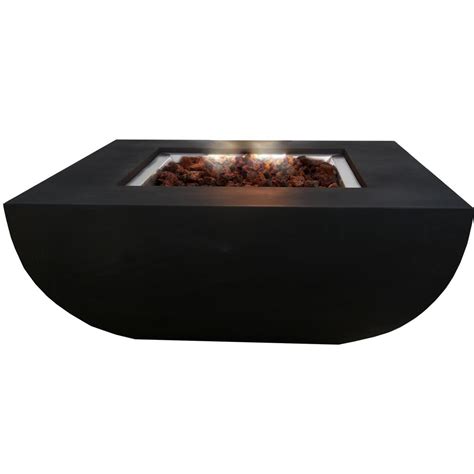 Home fire pit lava rock for fire pit. Modeno Aurora 34 in. x 14 in. Round Concrete Natural Gas ...