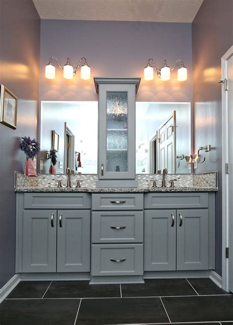 The bottom shelf is a great place to stack fresh towels for the family. Original Master Bathroom Vanity Design - Savvy Home Supply