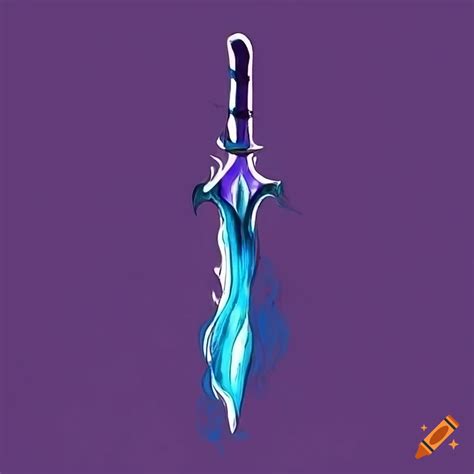 Purple And Blue Flame Sword On Craiyon