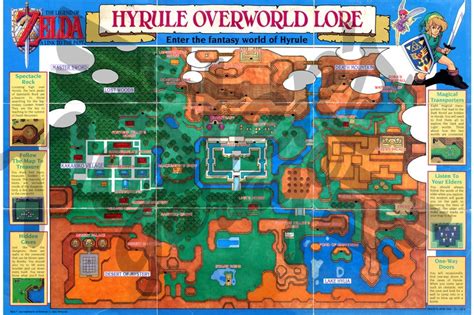 1992 Legend Of Zelda A Link To The Past Hyrule Map Poster Etsy