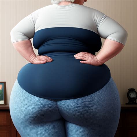 Image Conversion Granny In Leggins Herself Big Booty Saggy Her