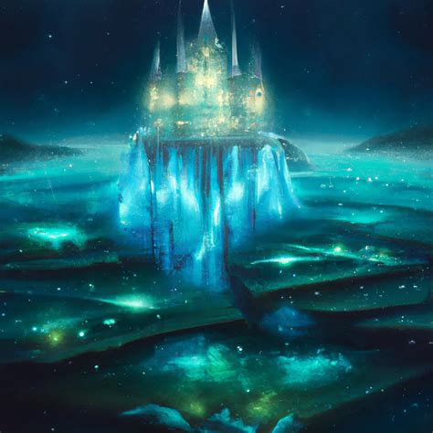 An Immense And Splendid Crystal Castle Underwater Fu