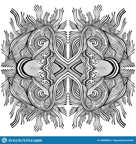 Original Coloring Page Abstract Pattern Maze Of Ornaments Psychedelic