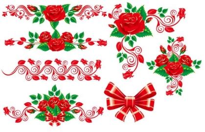 Download The beautiful rose lace vector free download