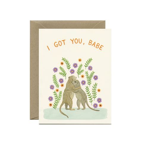 Meerkat Hugs Sympathy Card I Got You Babe Id Sym187 Etsy