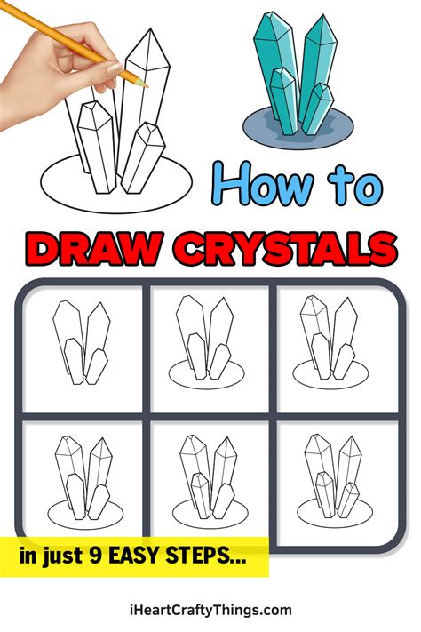Crystals Drawing How To Draw Crystals Step By Step