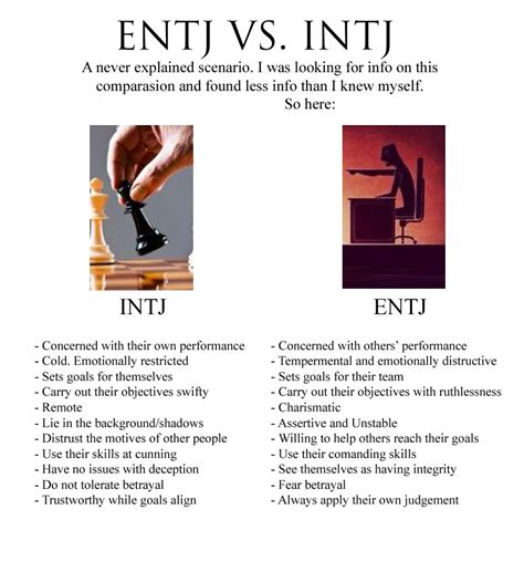 Entj Vs Intj To Explain The Differences Between The Two Not Always Easy To Understand How They