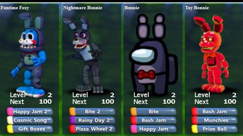 5 Types Of Adventure Bonnie And Toy Bonnie In Fnaf World Mods Youtube