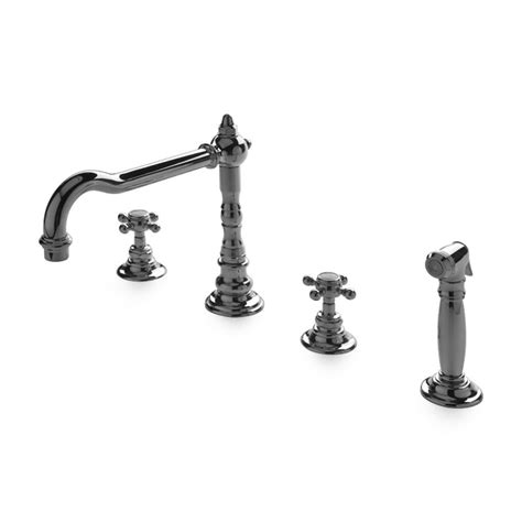 Vintage series toilet repair parts. Julia Three Hole High Profile Kitchen Faucet, Metal Cross ...